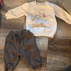 Disney Kids cream  Sweatshirt and Brown Joggers Set